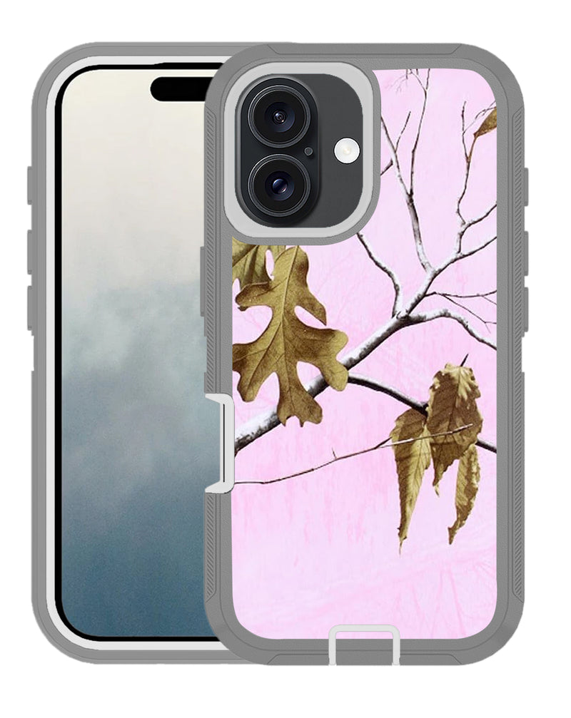 Encuentra la mejor funda heavy duty CAMO PINK para iPhone 16 en Guatemala.