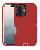 Encuentra la mejor funda heavy duty para iPhone 16 (RED & WHITE) en Guatemala con SlowBack, mayorista de accesorios y fundas para iPhone.