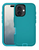 Encuentra el mejor case pesado para iPhone 16 en Guatemala con protección garantizada en color TEAL & WHITE.