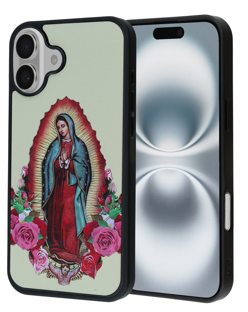 Protege tu iPhone 16 con un elegante case de aluminio impreso con la imagen de la Virgen de Guadalupe en Guatemala.