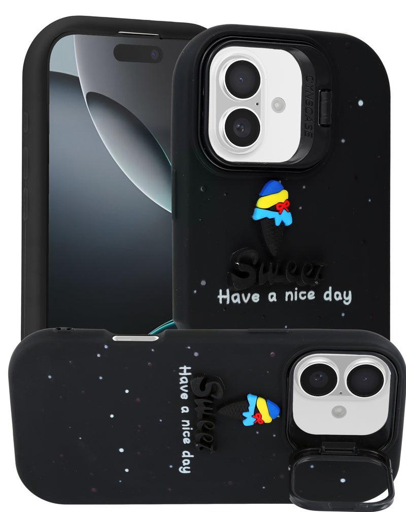 Encuentra el mejor estuche de goma antichoque 3D para iPhone 16 con diseño de niña en Guatemala.