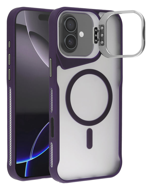 Encuentra la funda de soporte transparente mate con carga inalámbrica para iPhone 16 en Guatemala.