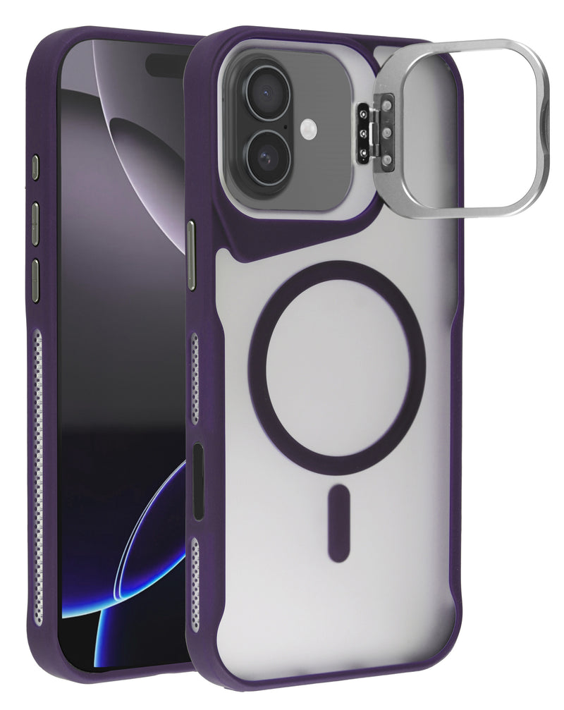 Encuentra la funda de soporte transparente mate con carga inalámbrica para iPhone 16 en Guatemala.