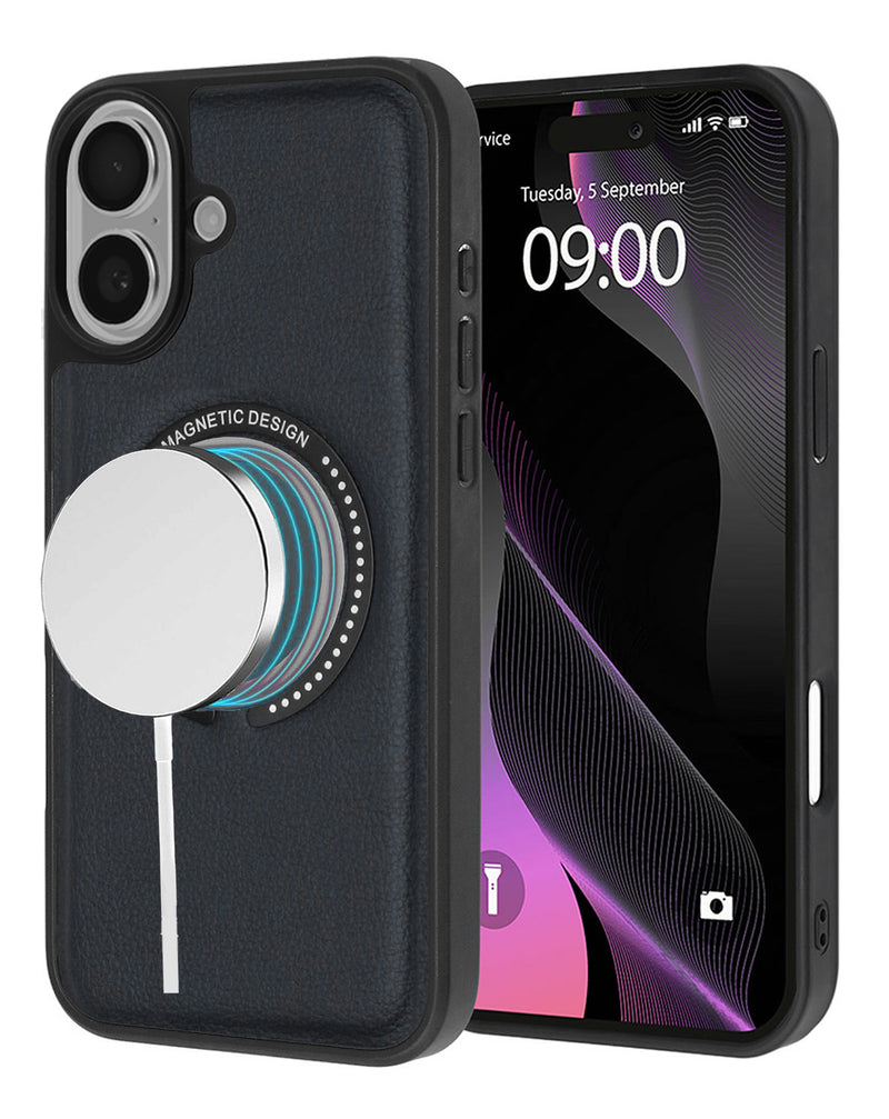 Encuentra el mejor case de carga inalámbrica Leather Design para iPhone 16 en Guatemala.