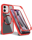 Funda de silicona antichoque completa iPhone 16 RED