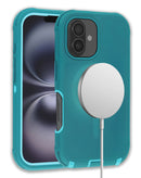 Encuentra tapas traseras heavy duty Light Teal con wireless charging para iPhone 16 en Guatemala.