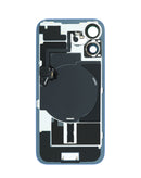 Tapa trasera con marco y flex de carga NFC inalámbrica y magnet MagSafe para iPhone 16 en Guatemala.