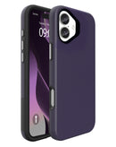 Encuentra la mejor funda protectora de doble capa para tu iPhone 16 en Guatemala con absorción de impactos y diseño en color morado.