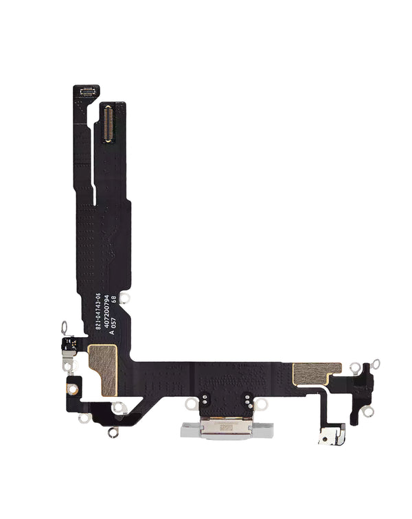 Reparación de puerto de carga para iPhone 16 blanco en Guatemala, encuentra el mejor cable flex y etiquetas en talleres especializados.