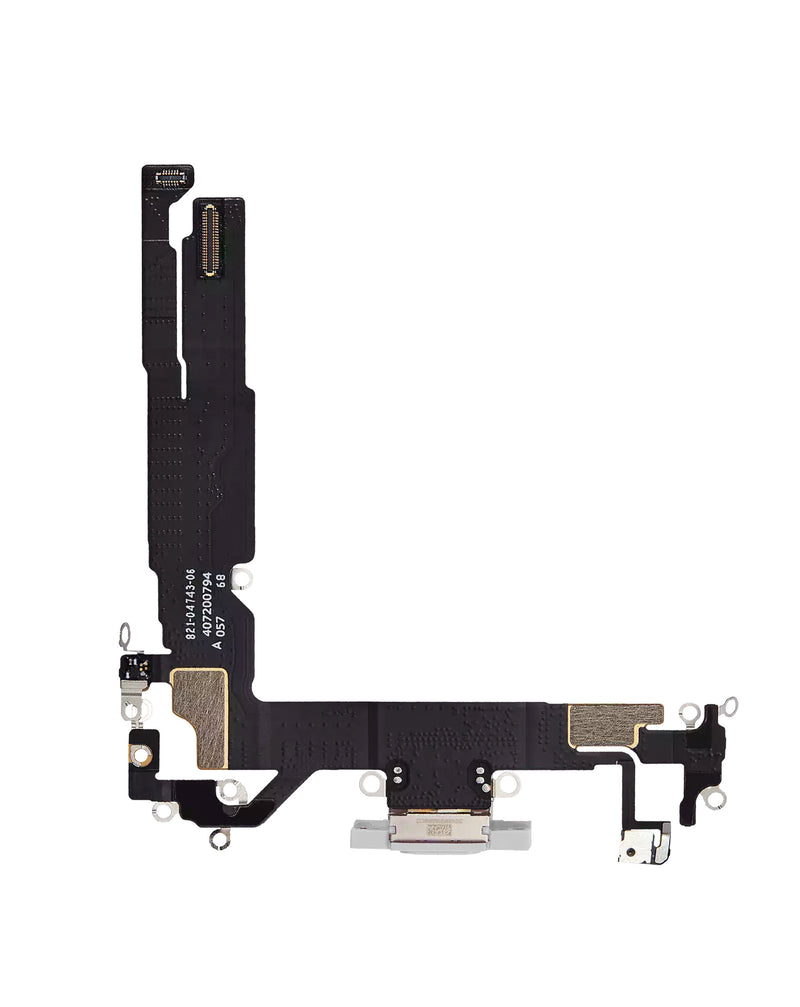 Reparación de puerto de carga para iPhone 16 blanco en Guatemala, encuentra el mejor cable flex y etiquetas en talleres especializados.