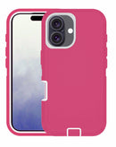 Encuentra la mejor funda heavy duty para tu iPhone 16 en Guatemala con colores HOT PINK & WHITE en SlowBack, mayorista de accesorios.