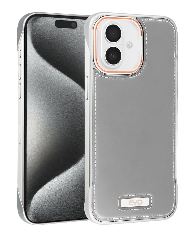 Encuentra la mejor Funda EVO Leather Slim iPhone 16 GRAY en Guatemala para proteger tu dispositivo con estilo.