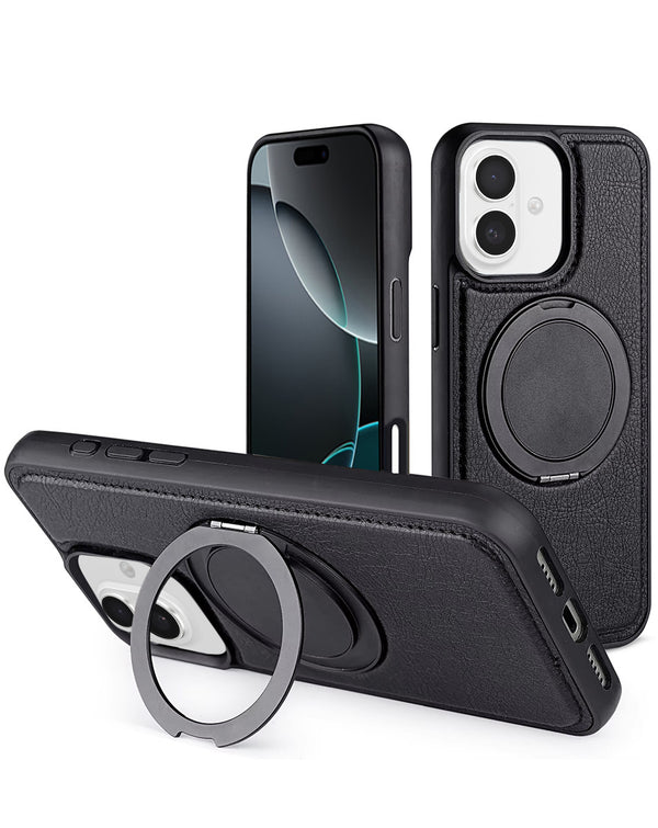 Funda de cuero delgada con soporte para carga inalámbrica para iPhone 16 en Guatemala, encuentrala en SlowBack.