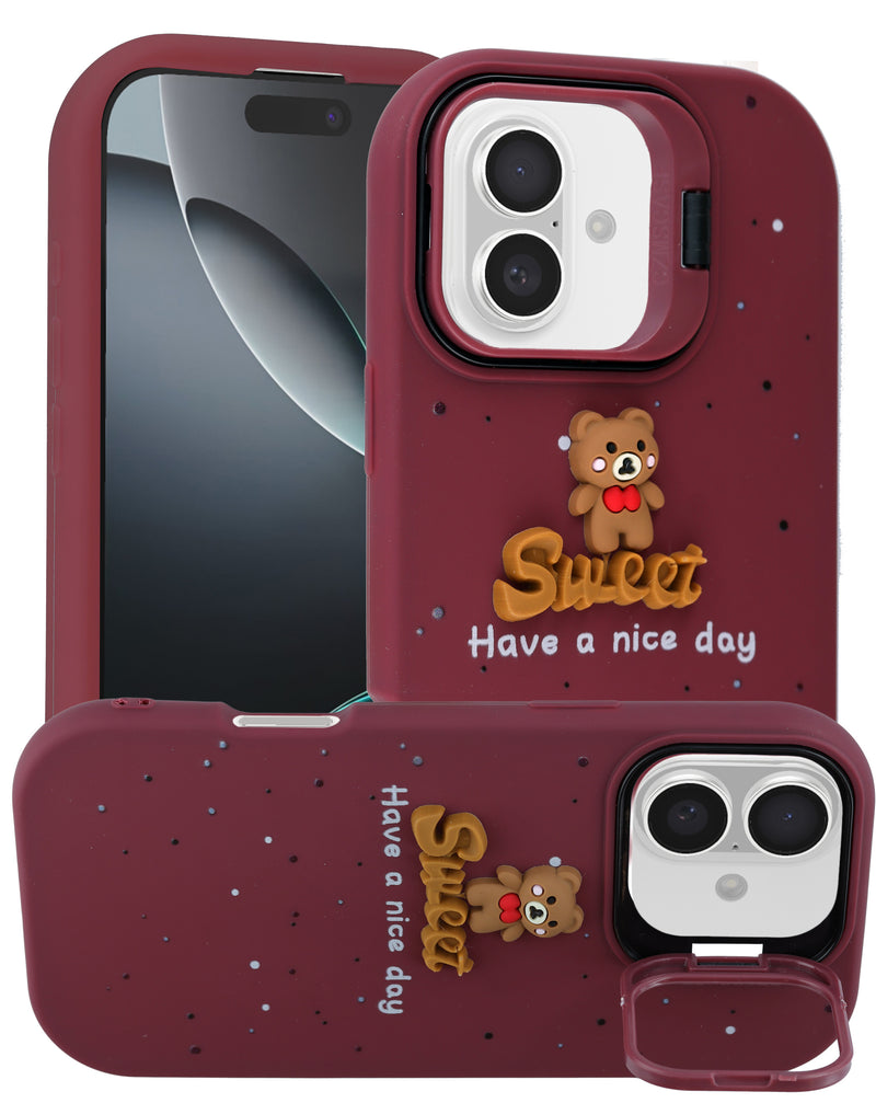 Encuentra la funda shockproof de goma cute 3D Doll style 5 para iPhone 16 en Guatemala al mejor precio.