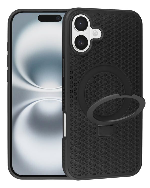 Funda de disipación de calor con soporte para iPhone 16 en Guatemala, venta al por mayor de fundas con tecnología SlowBack.