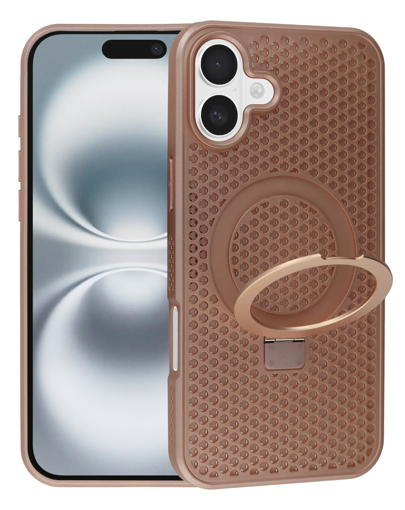 Compra en Guatemala una funda color rosa para iPhone 16 con tecnología de disipación de calor y protege tu dispositivo mientras evitas el recalentamiento en talleres de reparación autorizados.