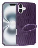 Encuentra en Guatemala el Case disipador de calor con soporte para iPhone 16 en color morado para reparaciones y mayoristas.
