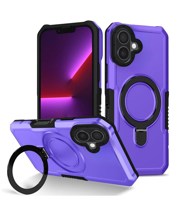 Compra la carcasa PC dura antichoque con portador de anillo para iPhone 16 en Guatemala, la mejor opción para proteger tu dispositivo.