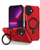 Encuentra la mejor funda rígida antichoque para tu iPhone 16 en Guatemala, disponible en color rojo y con soporte de aro en SlowBack.