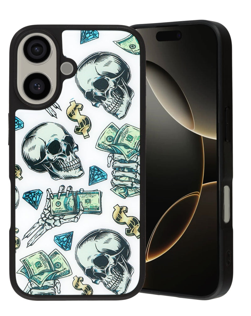 Encuentra el mejor case impreso con diseño de esqueleto para iPhone 16 en Guatemala en SlowBack.