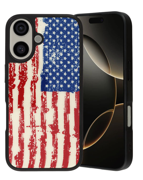 Encuentra la mejor funda con diseño impreso y tecnología Magsafe de la bandera de Estados Unidos para tu iPhone 16 en Guatemala.