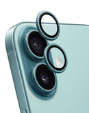 Encuentra el set de lente de cámara trasera con bracket y bezel para iPhone 16/16 Plus en Guatemala, disponible en color teal, ideal para reparaciones en talleres especializados.