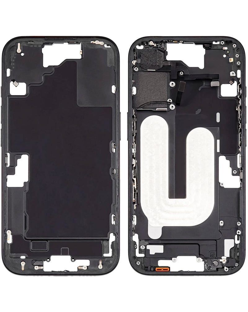Encuentra el marco intermedio con piezas pequeñas para iPhone 16 en Guatemala, ideal para reparaciones en talleres y mayoristas de tecnología.
