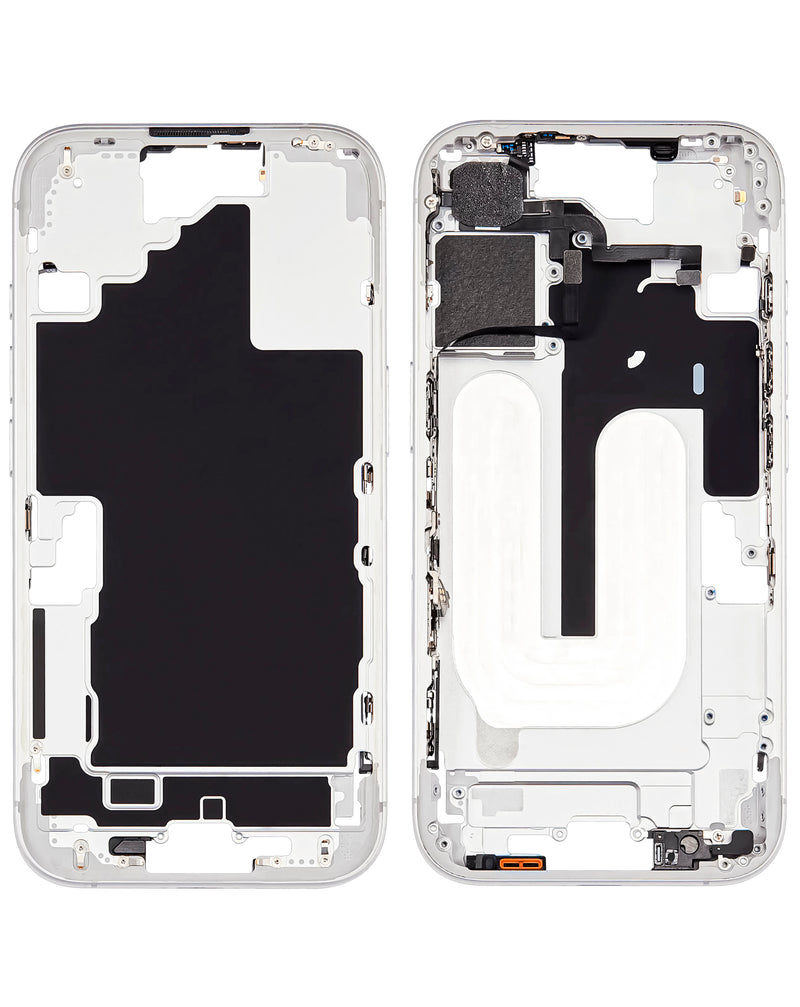Reparación de marco central y partes pequeñas para iPhone 16 blanco en Guatemala.