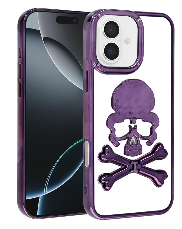 Encuentra la mejor funda transparente con diseño de calavera para iPhone 16 en Guatemala.