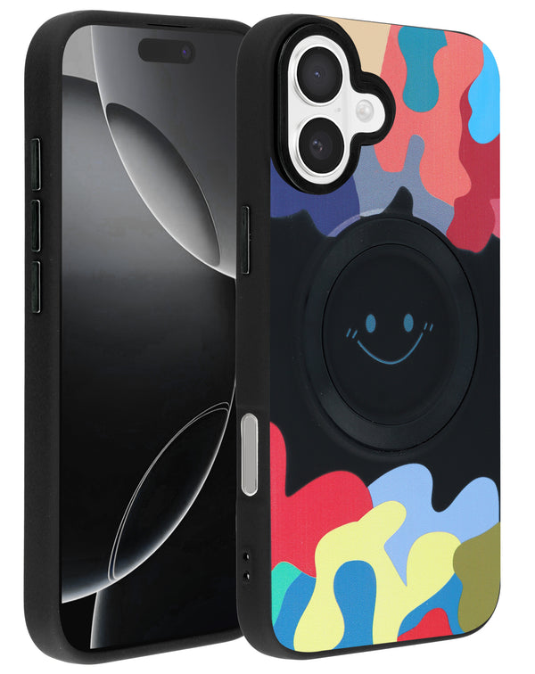 Encuentra la mejor caja de carga inalámbrica Happy Face para iPhone 16 en Guatemala en nuestra tienda de accesorios con entrega a nivel nacional.