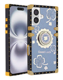 Funda lujosa de acrilico espejo, brillante, antiarrazos Azul