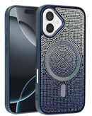 Compra la mejor funda de carga inalámbrica con cristales brillantes para iPhone 16 en Guatemala.