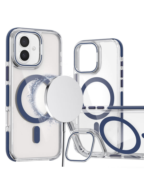 Protege tu iPhone 16 con una funda magnética clara con soporte para cámara y kickstand en Guatemala.