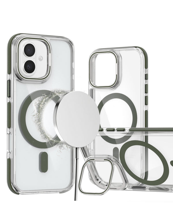 Encuentra la mejor funda magnética clara y delgada con soporte de cámara para iPhone 16 en Guatemala.