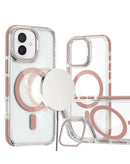 Encuentra la funda transparente magnética delgada con soporte para cámara de iPhone 16 en Guatemala.