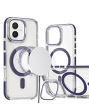 Funda magnética transparente con soporte de cámara para iPhone 16 en Guatemala.