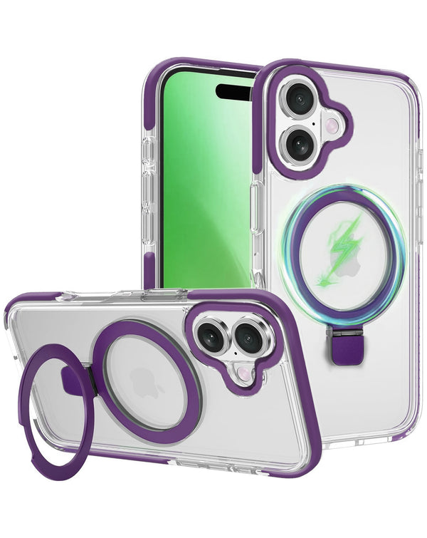 Compra la mejor case magnética clear con soporte para iPhone 16 en Guatemala.