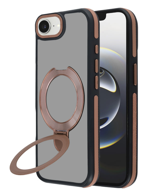 Funda transparente mate con soporte de carga inalámbrica para iPhone 16E en Guatemala, disponible en SlowBack, el mayorista de accesorios para iPhone.