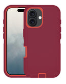 Encuentra la mejor funda heavy duty para tu iPhone 16 Plus en Guatemala con variedad de colores como maroon y red.