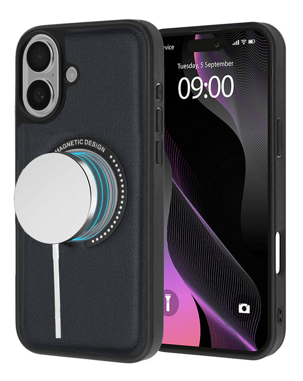 Consigue la mejor funda de cuero con carga inalámbrica para iPhone 16 Plus en Guatemala.