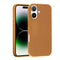 Encuentra la funda de cuero con cargador inalámbrico para iPhone 16 Plus de color naranja oscuro en Guatemala.