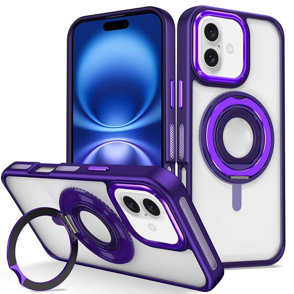 Funda transparente con soporte para anillo de silicone para iPhone 16 Plus en Guatemala: ¡protege tu dispositivo con esta funda de calidad en SlowBack!