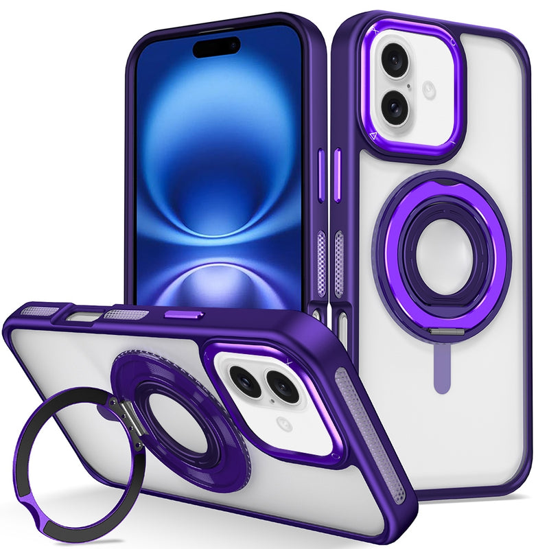 Funda transparente con soporte para anillo de silicone para iPhone 16 Plus en Guatemala: ¡protege tu dispositivo con esta funda de calidad en SlowBack!