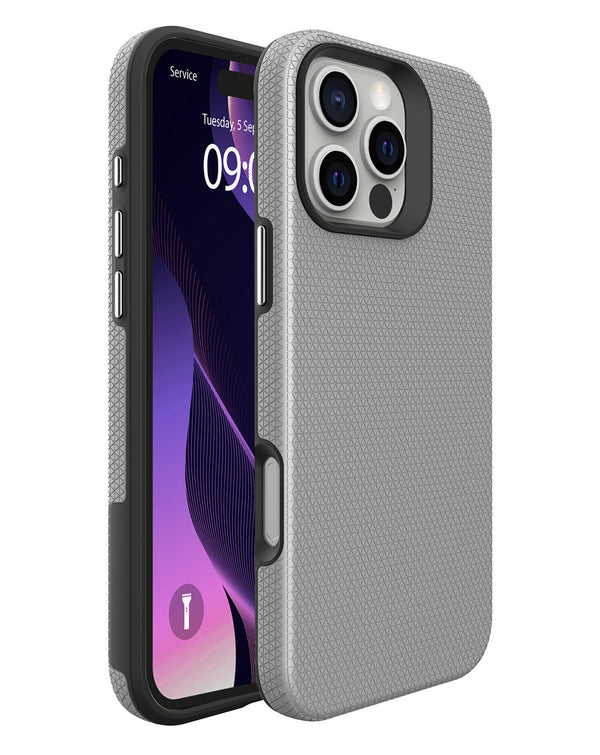 Encuentra la mejor funda protectora de doble capa con absorción de choques para tu iPhone 16 Pro en Guatemala con SlowBack, mayorista de accesorios Apple.
