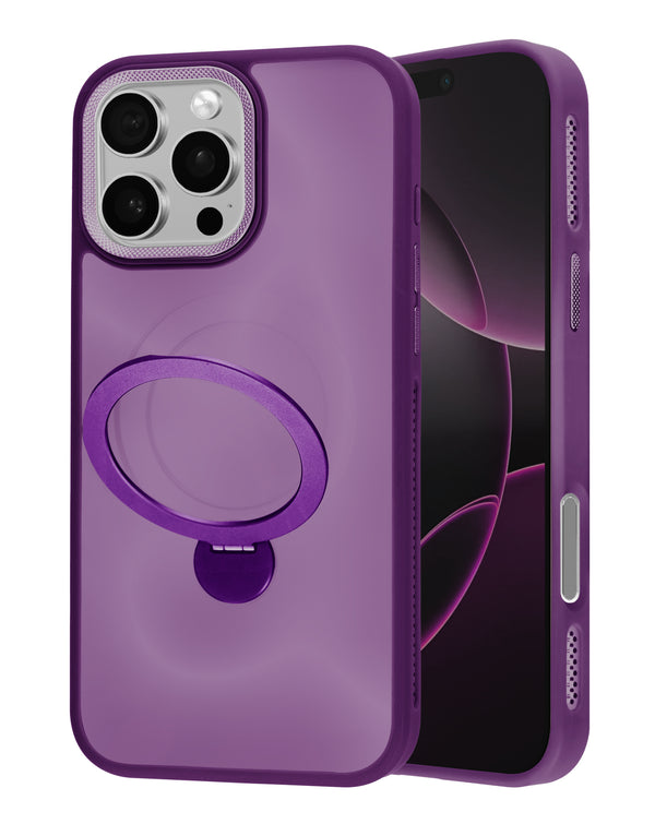 Encuentra el mejor estuche de carga inalámbrica con soporte giratorio para iPhone 16 Pro en Guatemala en SlowBack, distribuidor mayorista de accesorios para celulares.