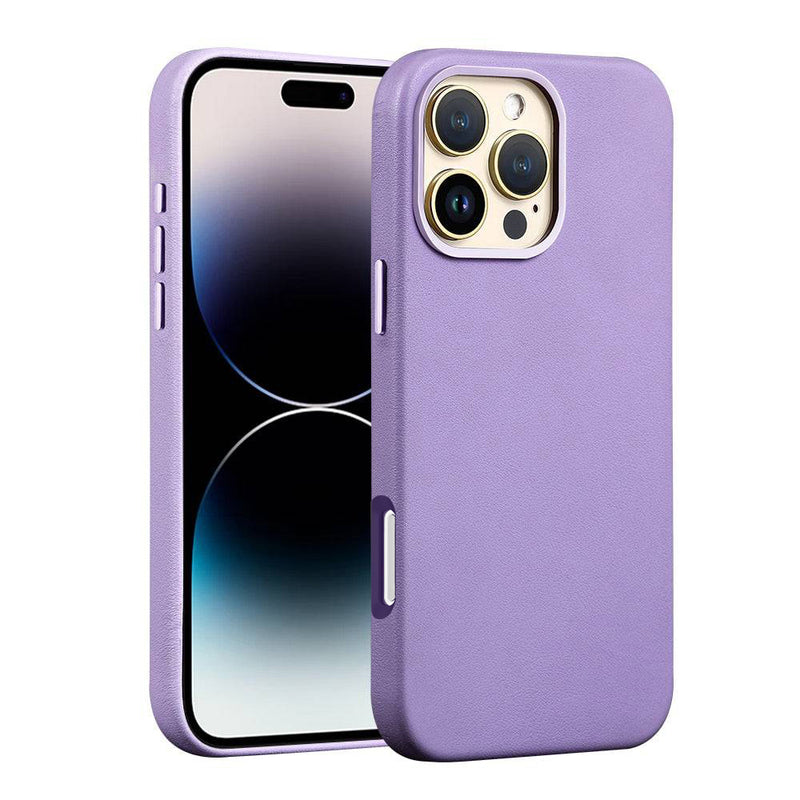 Funda de cuero con cargador inalámbrico para iPhone 16 Pro en Guatemala.
