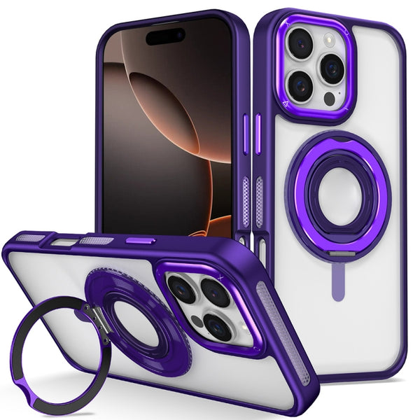 Protector de silicona transparente con soporte de anillo para iPhone 16 Pro en Guatemala, ideal para proteger tu dispositivo.