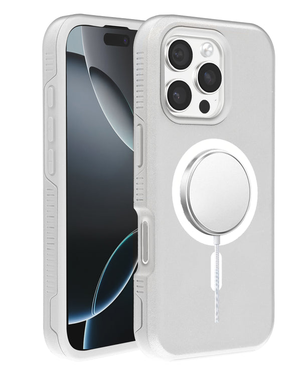 Encuentra la funda de doble capa con carga inalámbrica CLEAR para iPhone 16 Pro en Guatemala, disponible en SlowBack, tu tienda de accesorios mayorista.