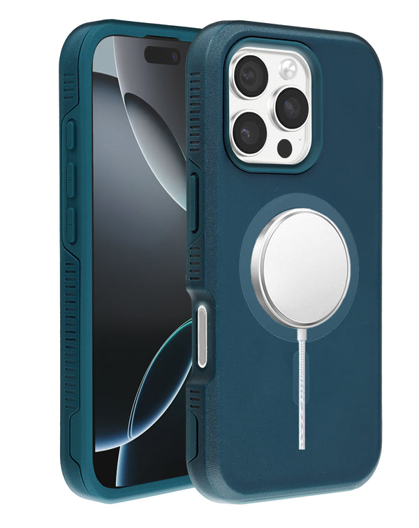 Encuentra la mejor funda de doble capa con carga inalámbrica para iPhone 16 Pro en Guatemala, disponibles en diversos colores como GREEN.