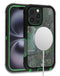 Protector resistente con carga inalámbrica para iPhone 16 Pro en color CAMO GREEN, ideal para encontrar en Guatemala.